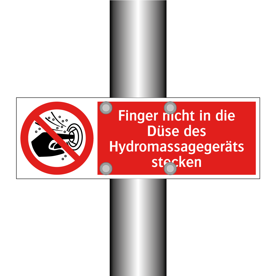 Finger nicht in die Düse des Hydromassagegeräts stecken
