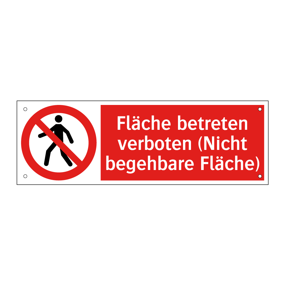 Fläche betreten verboten (Nicht begehbare Fläche)