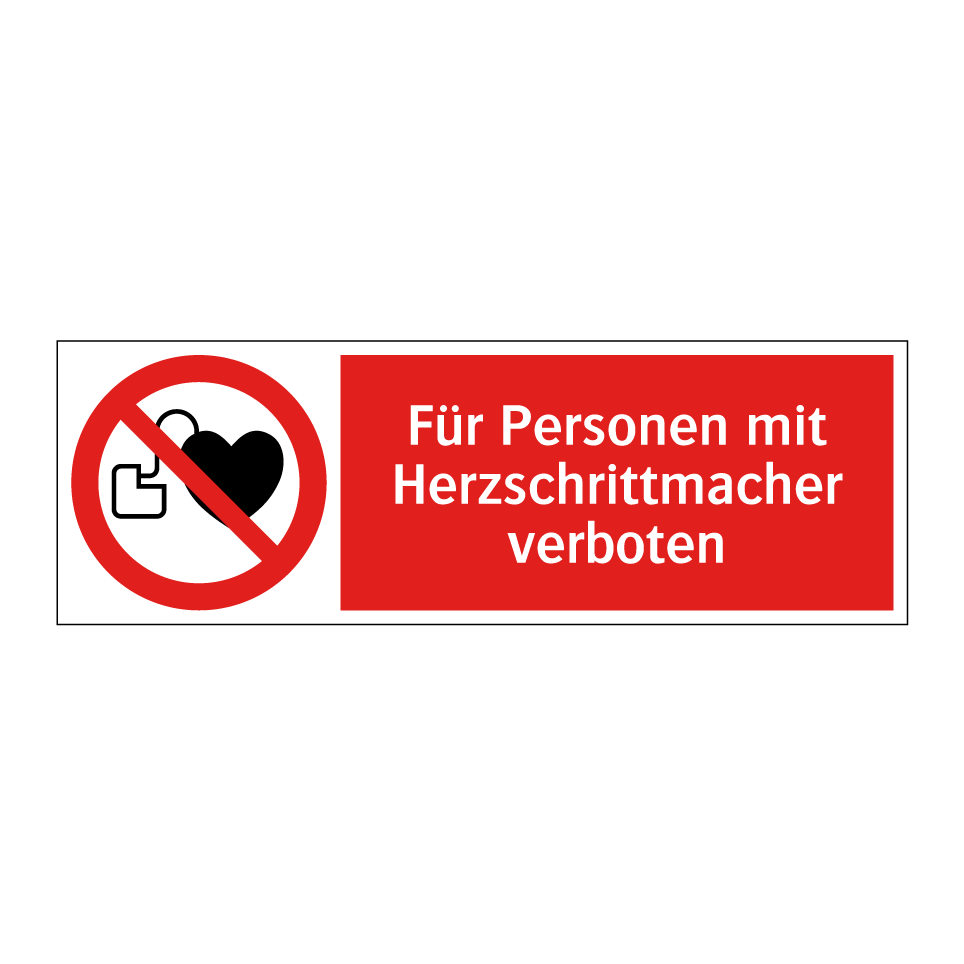 Für Personen mit Herzschrittmacher verboten