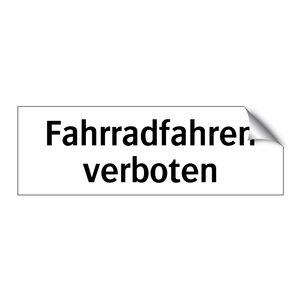 Fahrradfahren verboten
