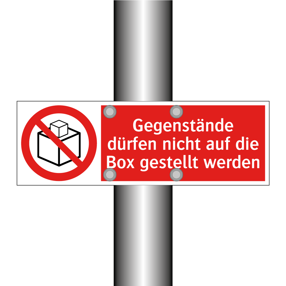 Gegenstände dürfen nicht auf die Box gestellt werden