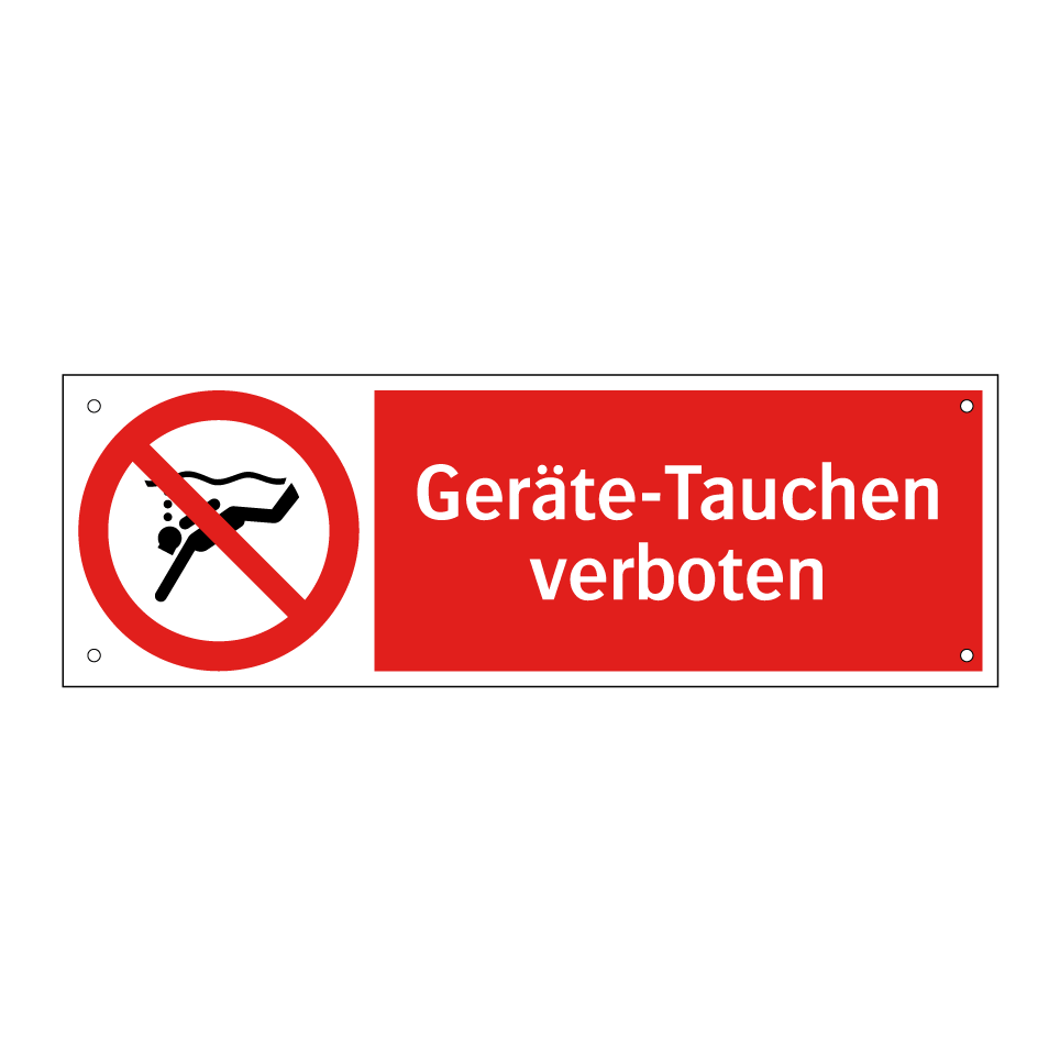 Geräte-Tauchen verboten
