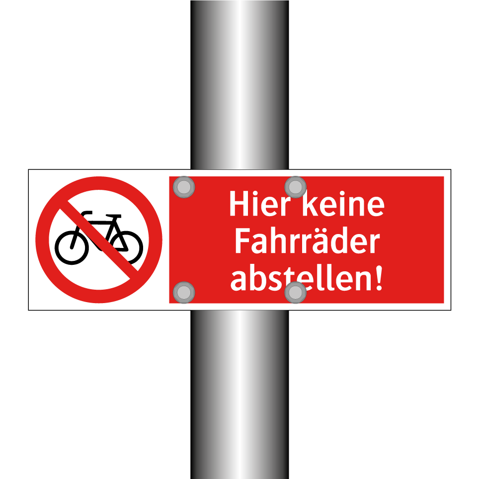 Hier keine Fahrräder abstellen!