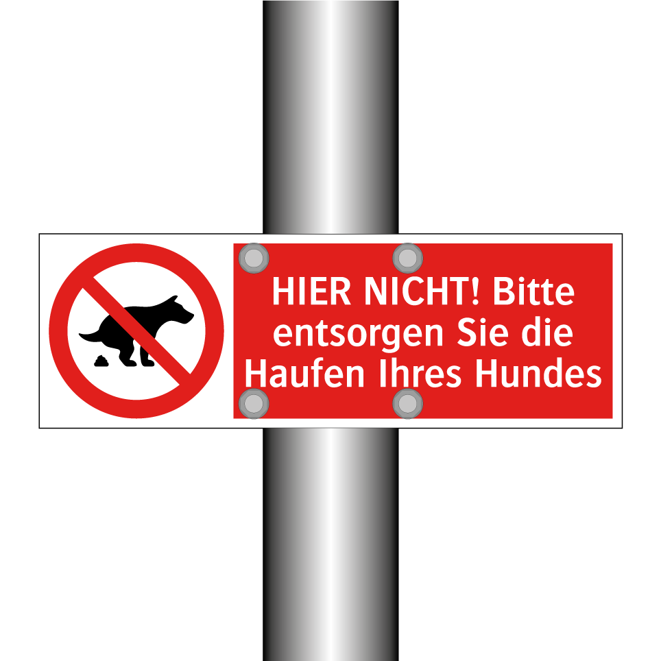 HIER NICHT! Bitte entsorgen Sie die Haufen Ihres Hundes