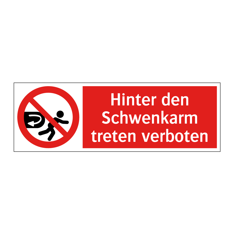 Hinter den Schwenkarm treten verboten
