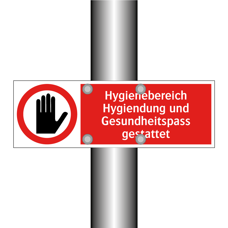 Hygienebereich Hygiendung und Gesundheitspass gestattet