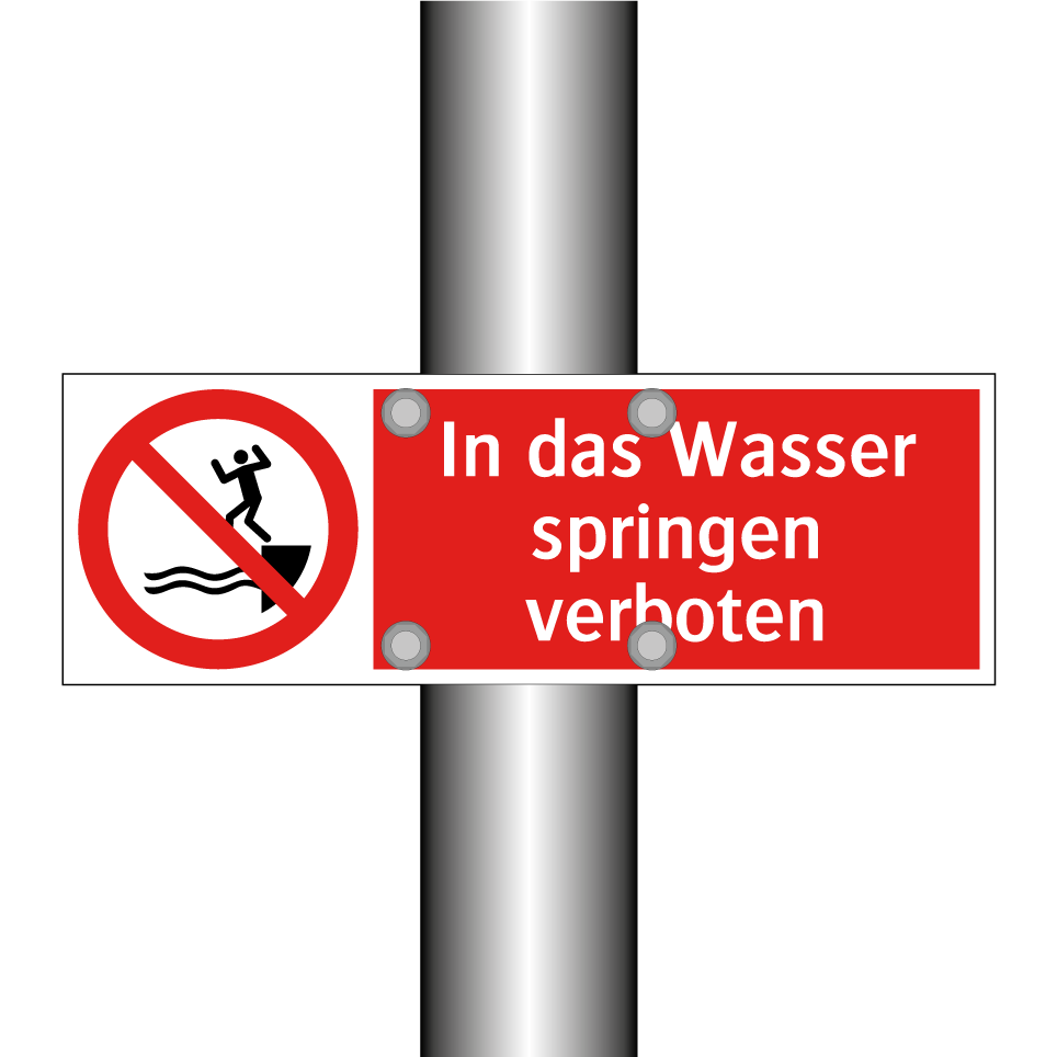 In das Wasser springen verboten