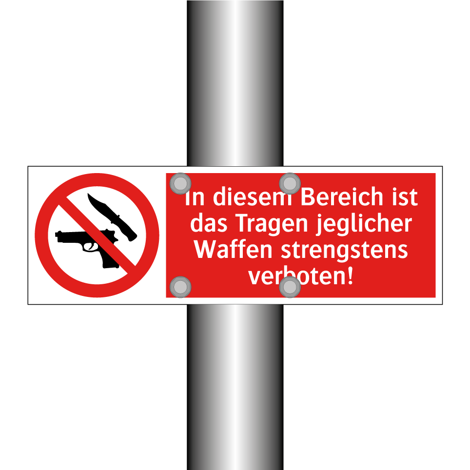 In diesem Bereich ist das Tragen jeglicher Waffen strengstens verboten!