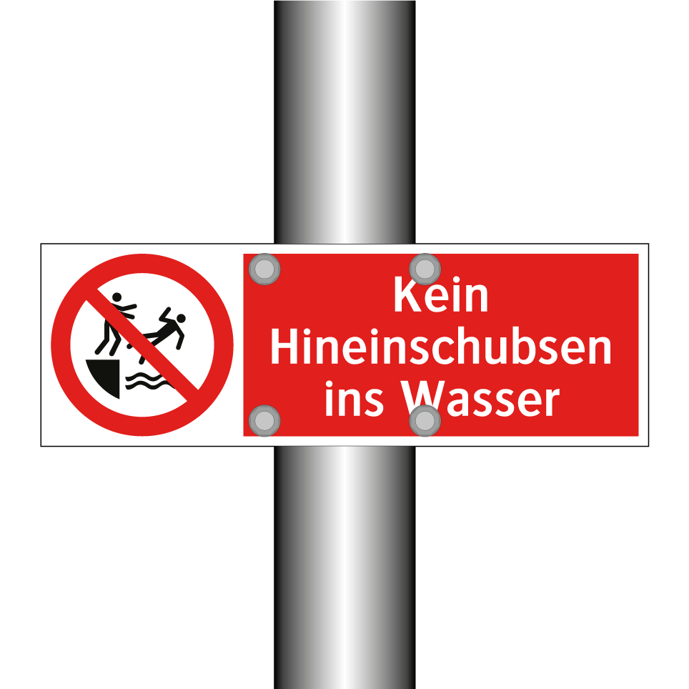 Kein Hineinschubsen ins Wasser
