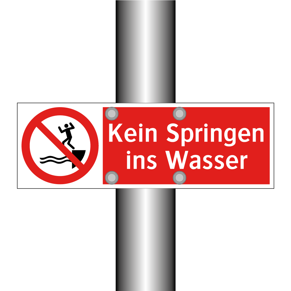 Kein Springen ins Wasser