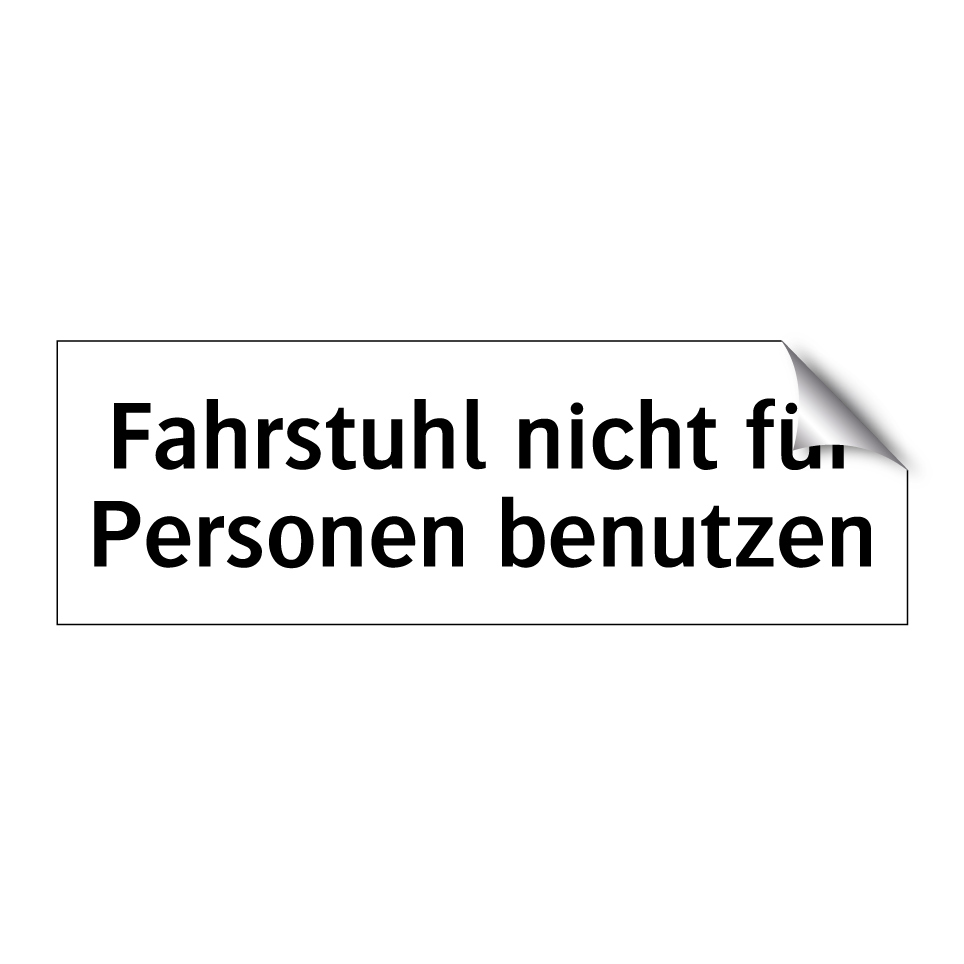 Fahrstuhl nicht für Personen benutzen