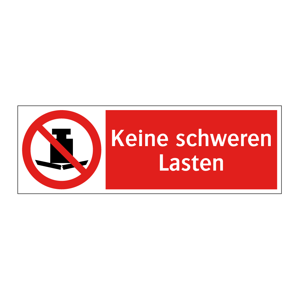 Keine schweren Lasten