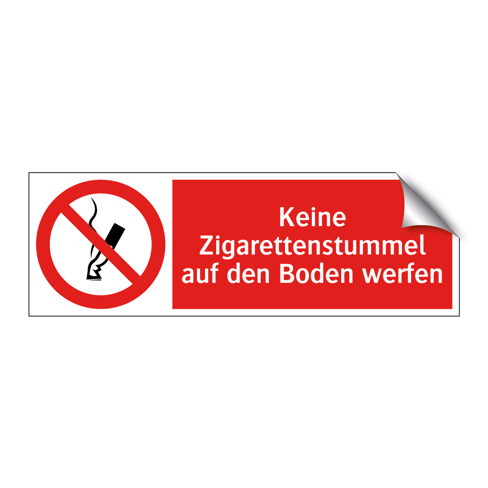 Keine Zigarettenstummel auf den Boden werfen