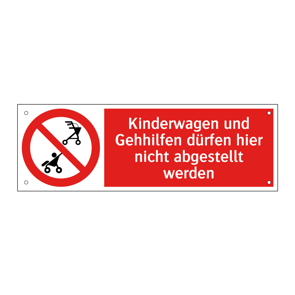 Kinderwagen und Gehhilfen dürfen hier nicht abgestellt werden