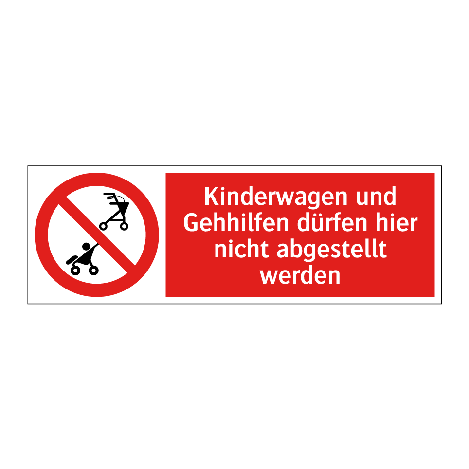 Kinderwagen und Gehhilfen dürfen hier nicht abgestellt werden