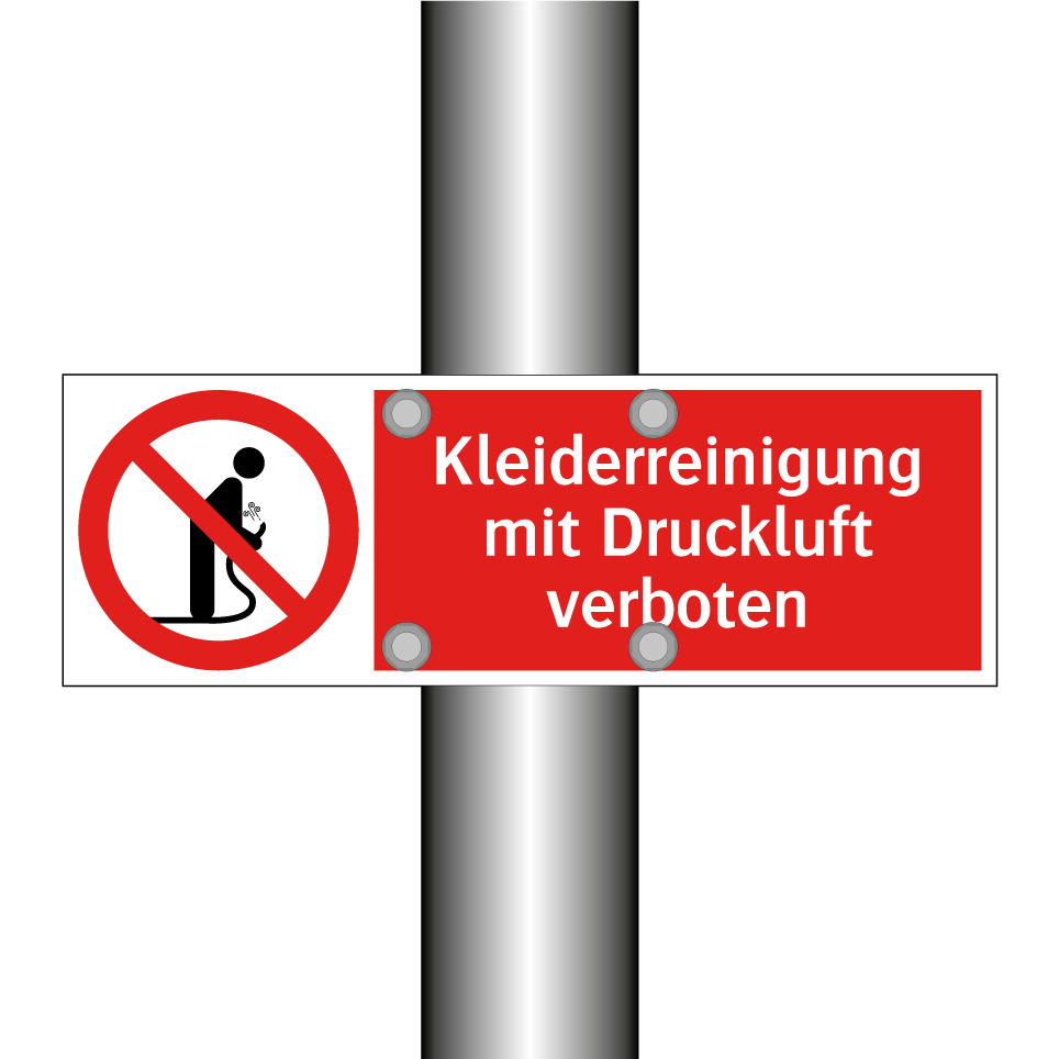 Kleiderreinigung mit Druckluft verboten