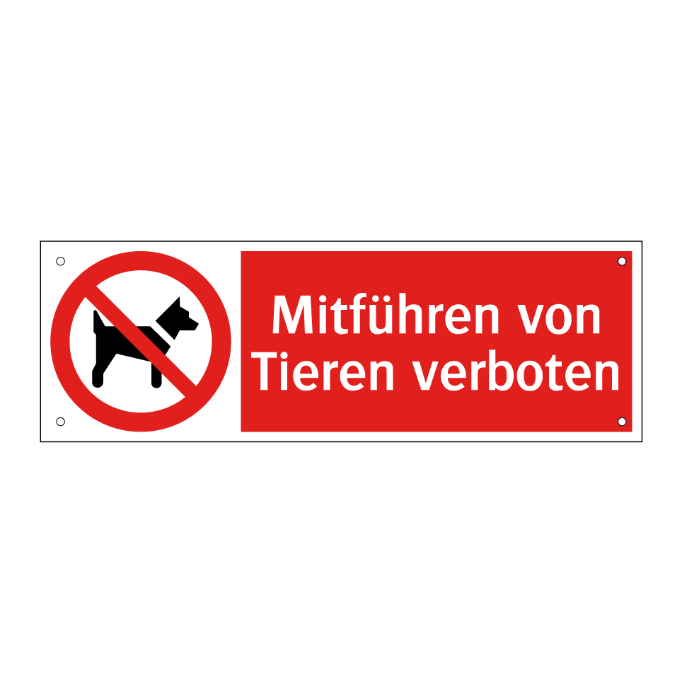Mitführen von Tieren verboten