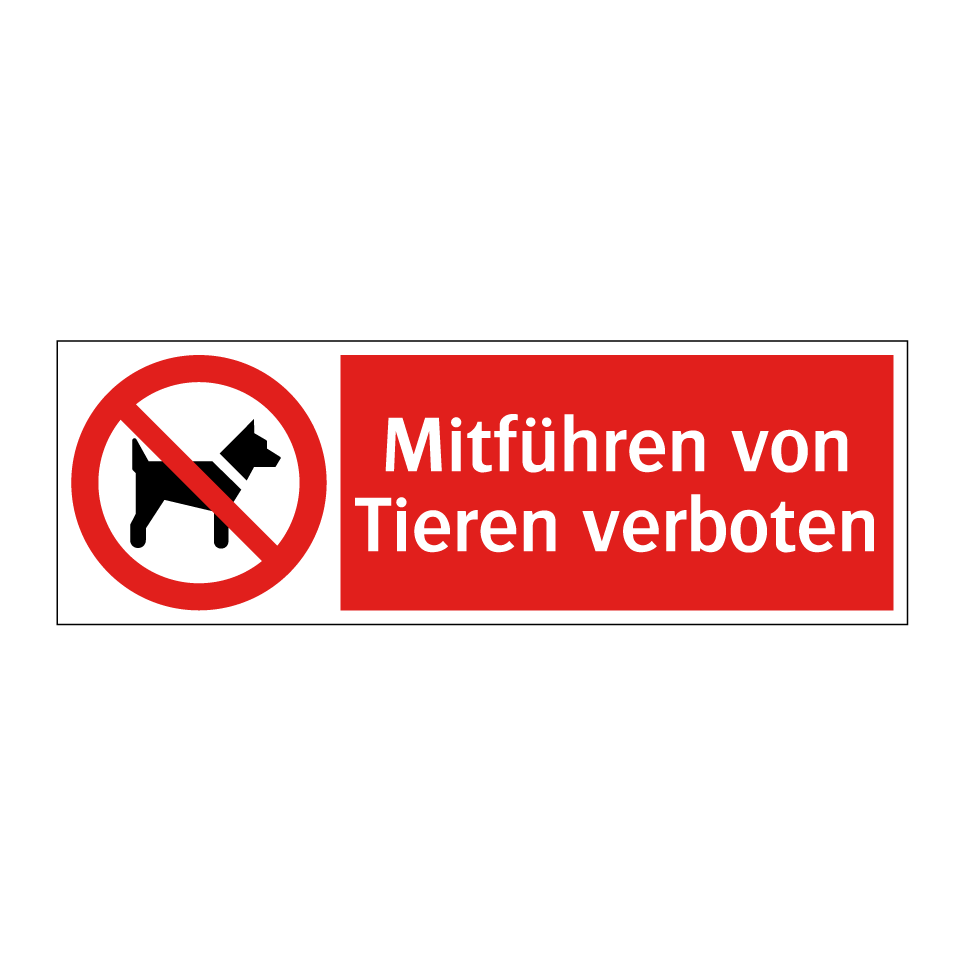 Mitführen von Tieren verboten