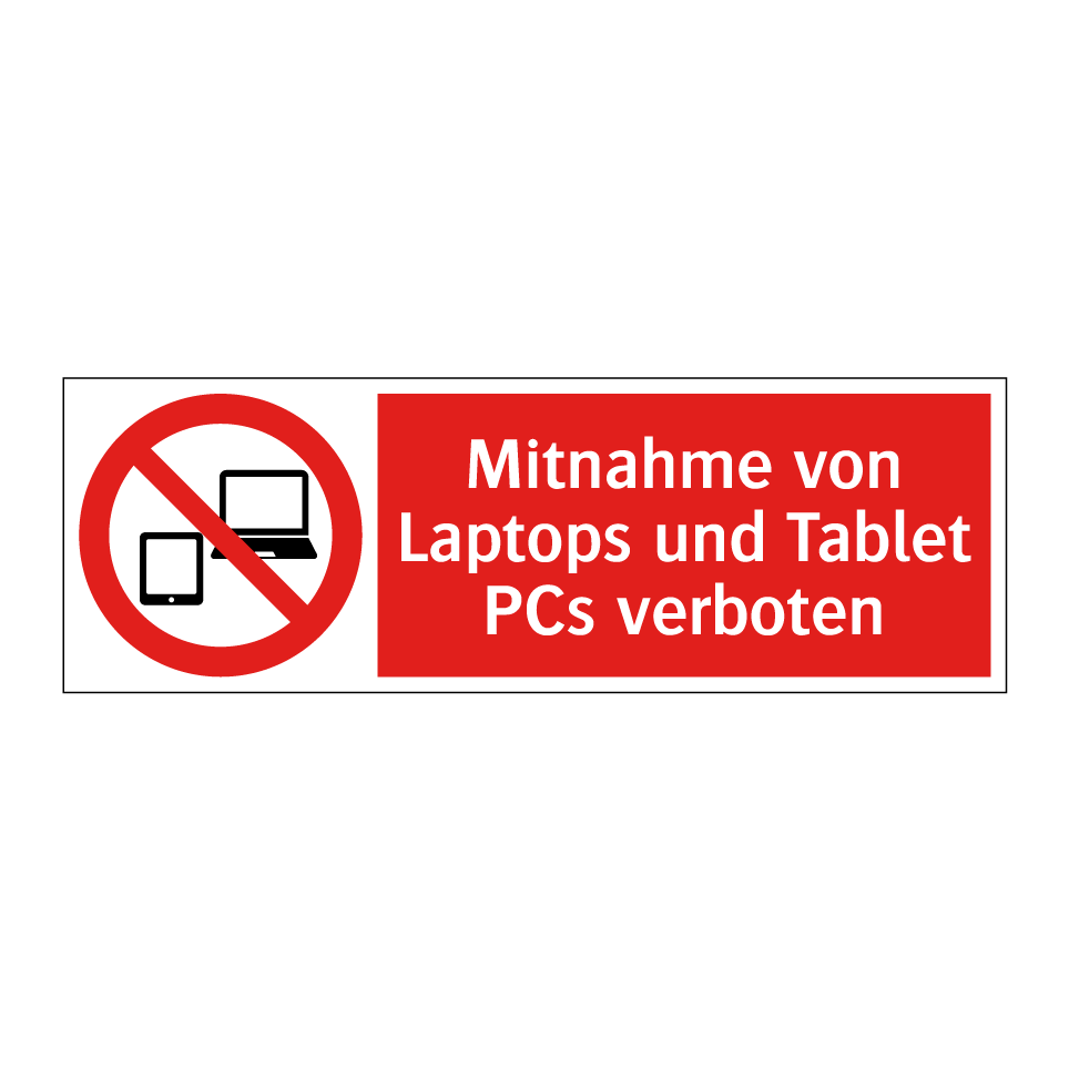 Mitnahme von Laptops und Tablet PCs verboten