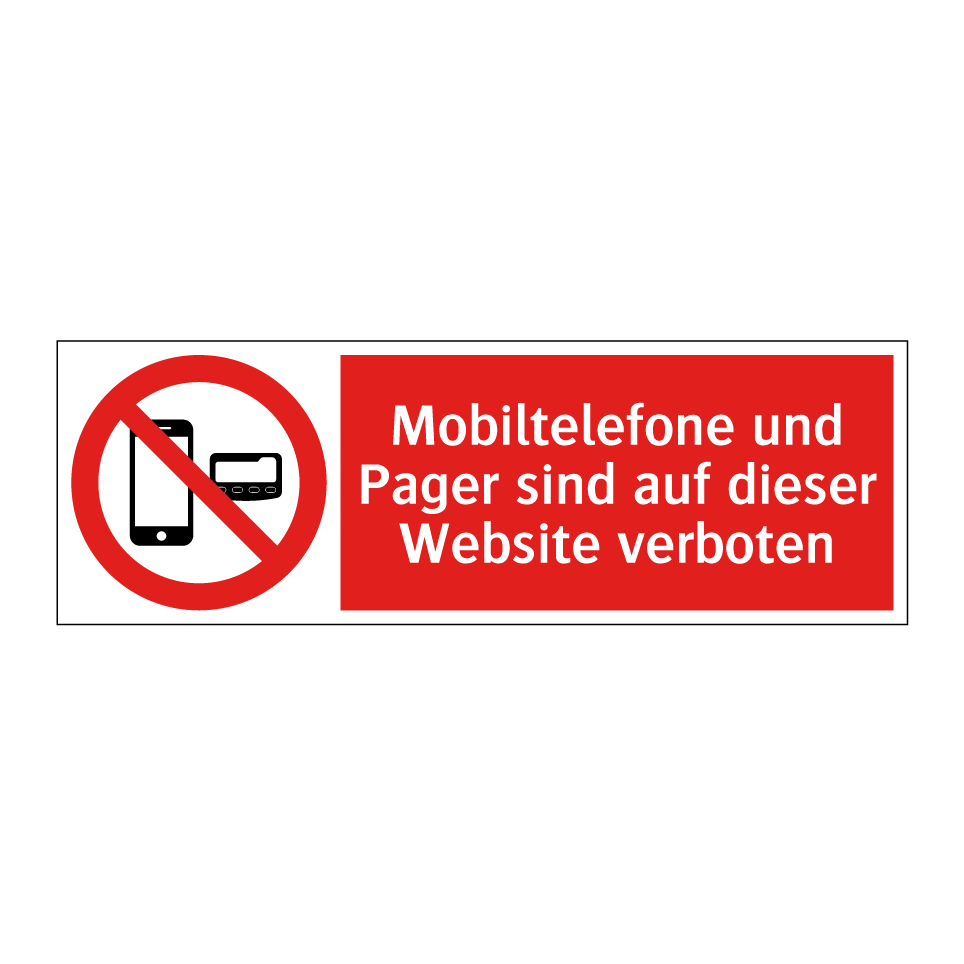 Mobiltelefone und Pager sind auf dieser Website verboten