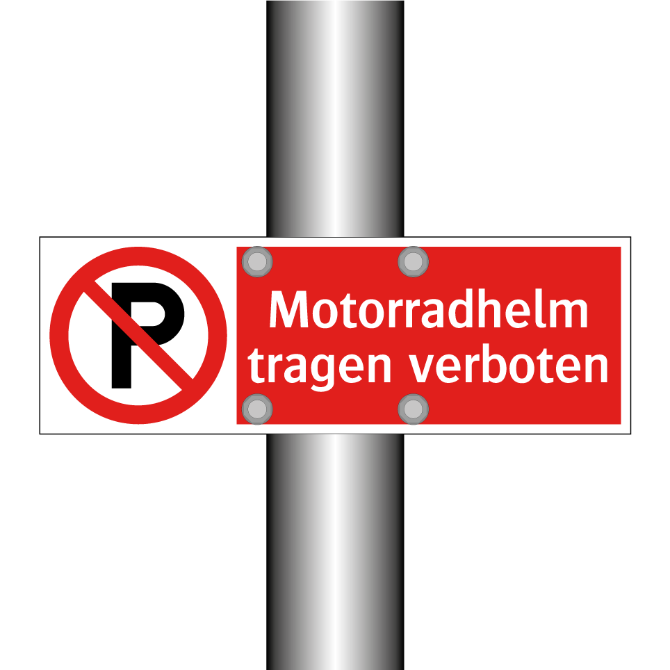 Motorradhelm tragen verboten