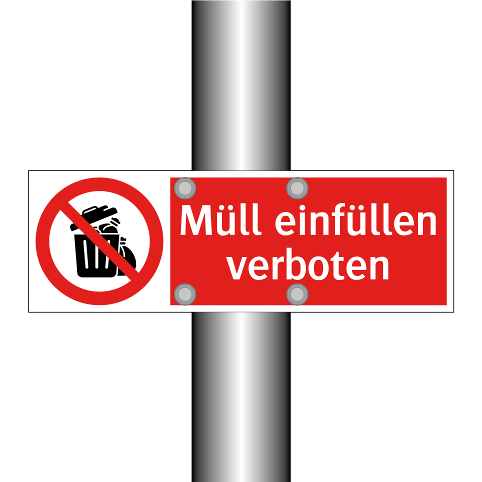 Müll einfüllen verboten