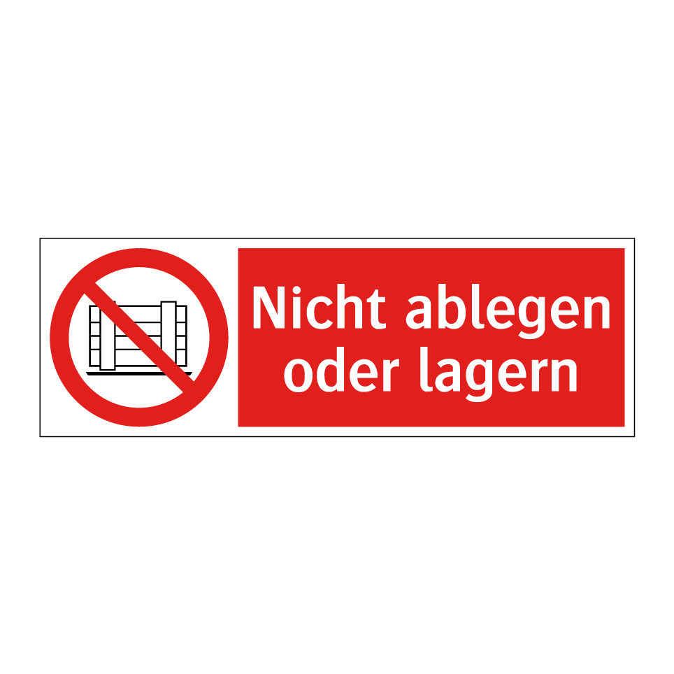 Nicht ablegen oder lagern