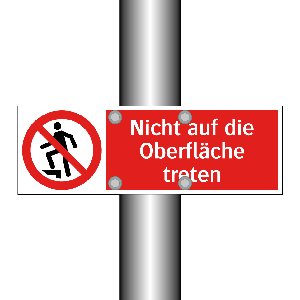 Nicht auf die Oberfläche treten