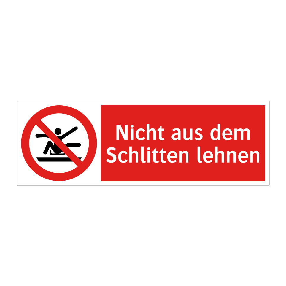 Nicht aus dem Schlitten lehnen