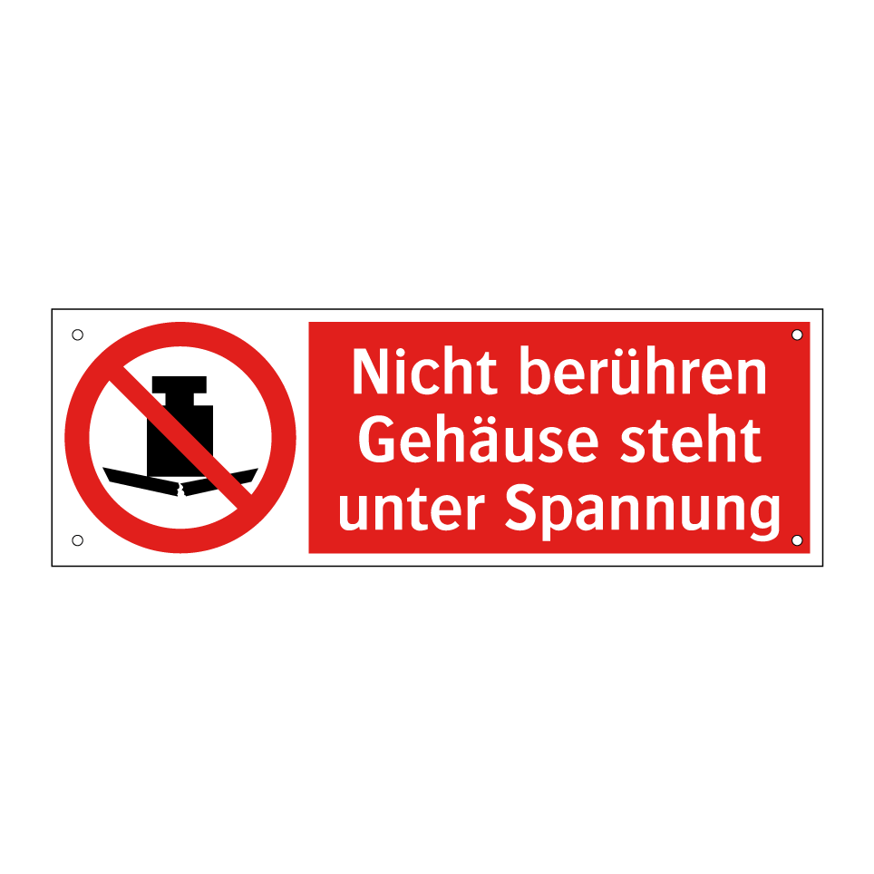 Nicht berühren Gehäuse steht unter Spannung