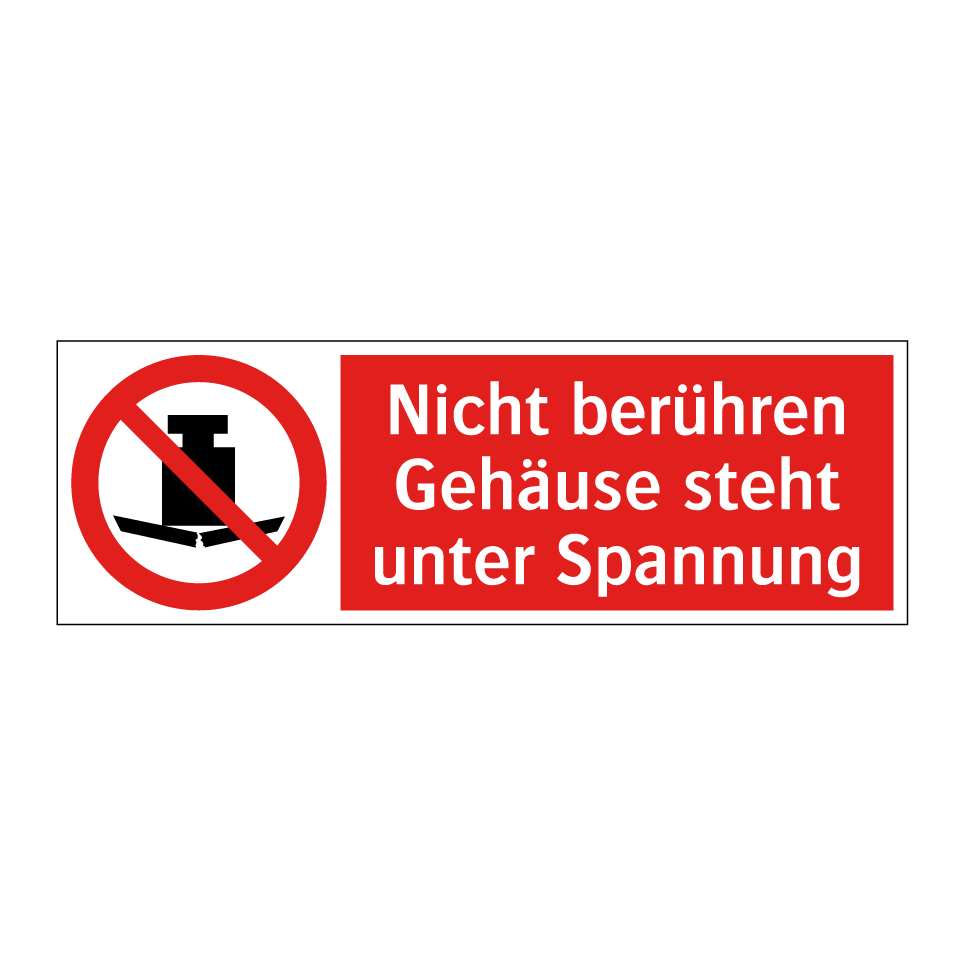 Nicht berühren Gehäuse steht unter Spannung