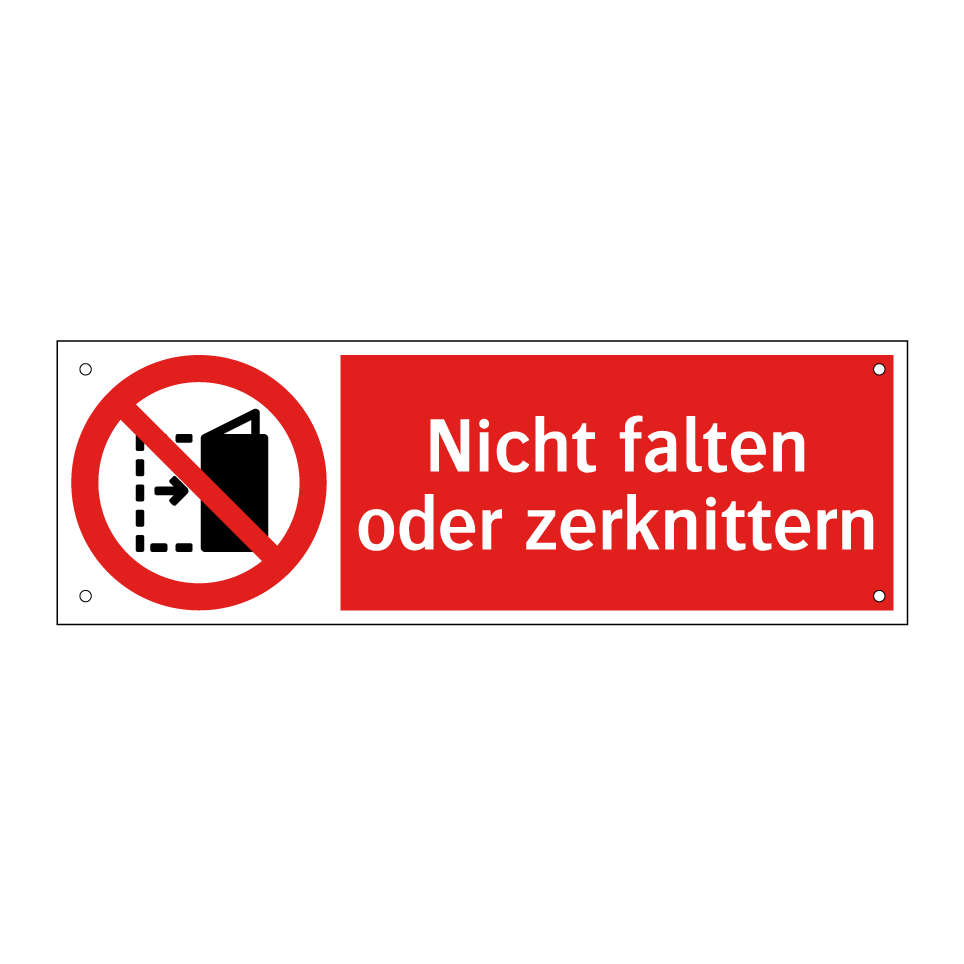 Nicht falten oder zerknittern