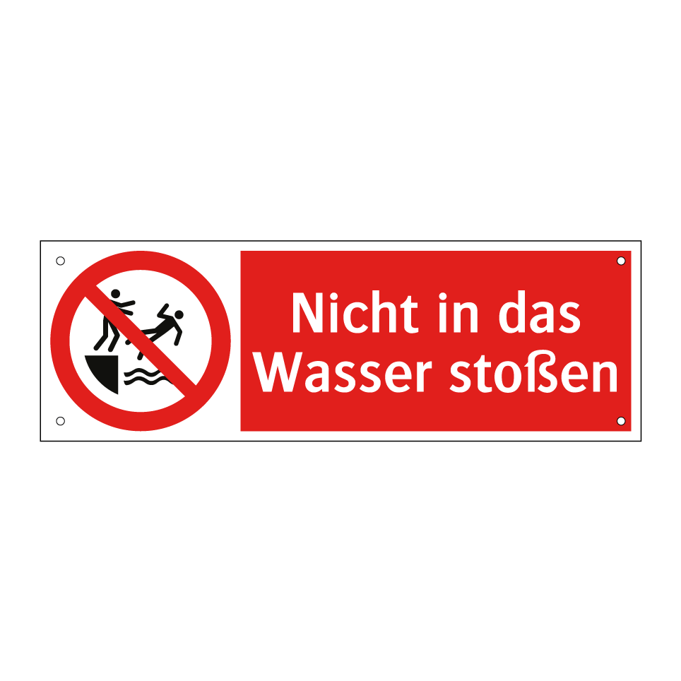 Nicht in das Wasser stoßen
