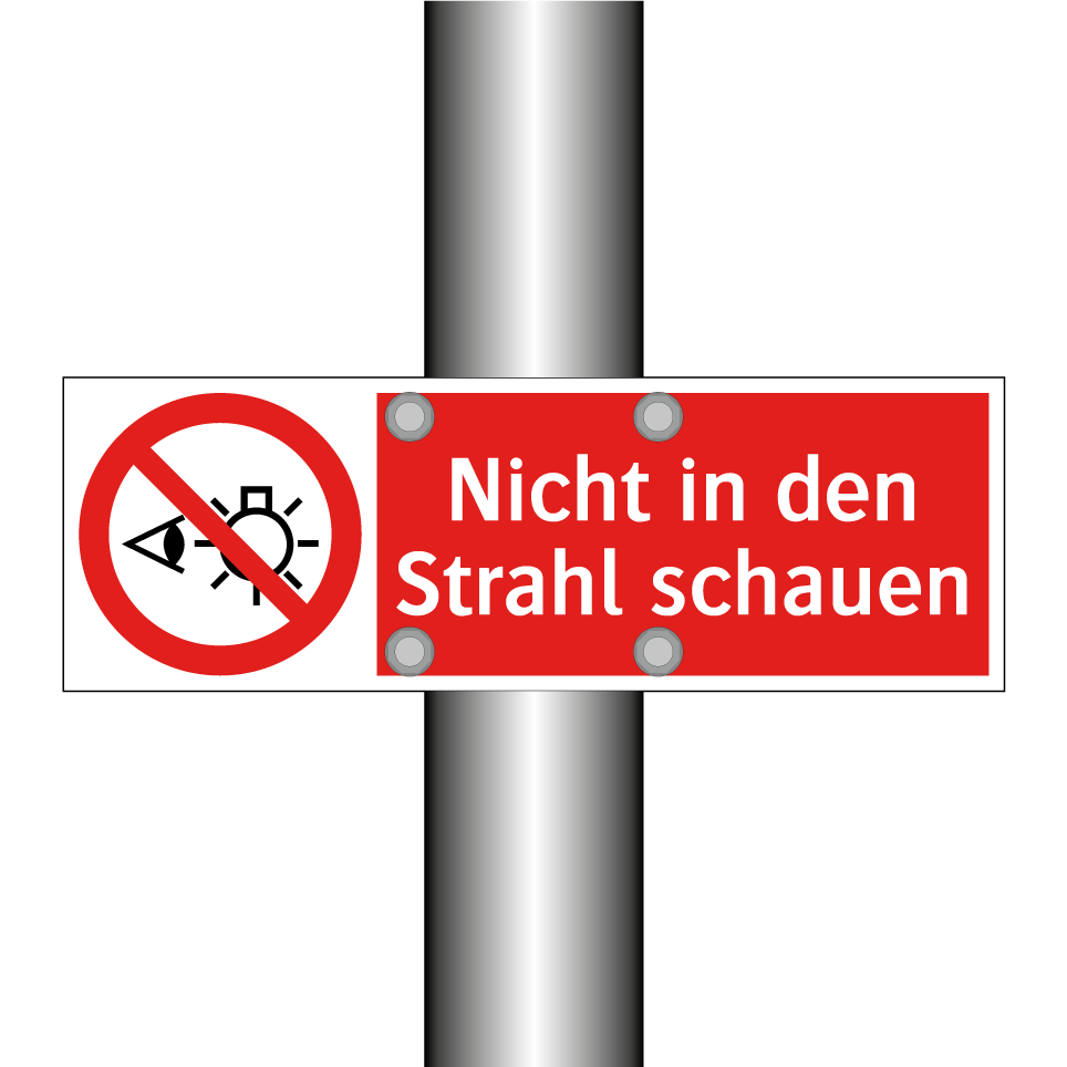 Nicht in den Strahl schauen