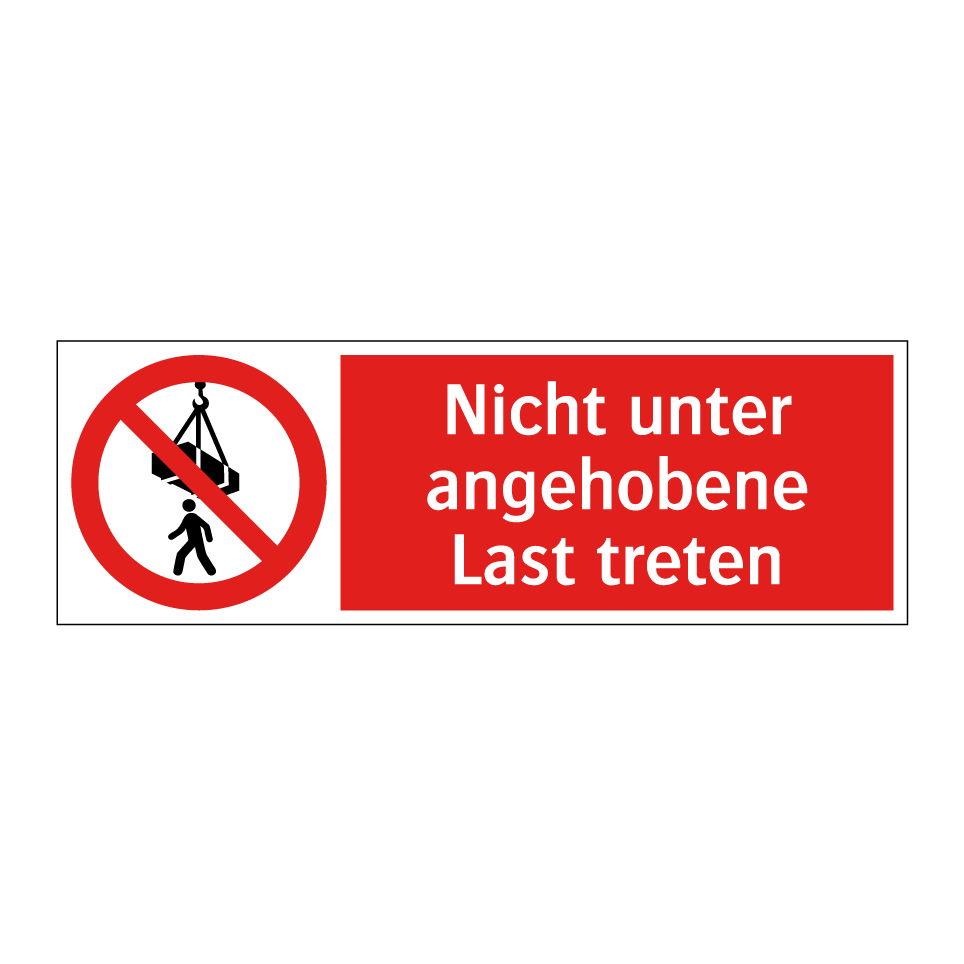 Nicht unter angehobene Last treten