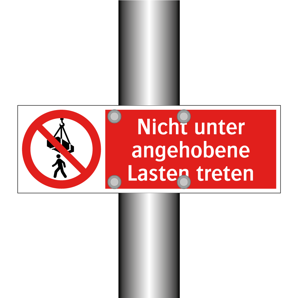 Nicht unter angehobene Lasten treten