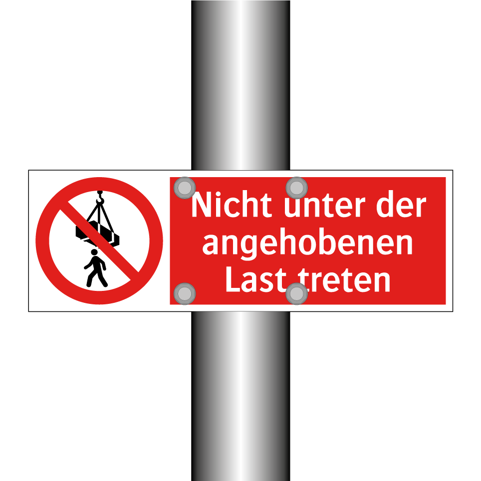 Nicht unter der angehobenen Last treten