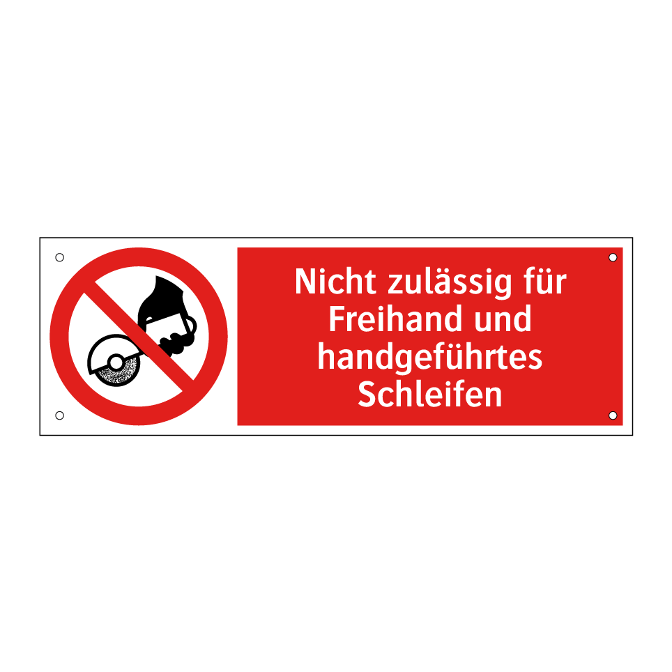 Nicht zulässig für Freihand und handgeführtes Schleifen