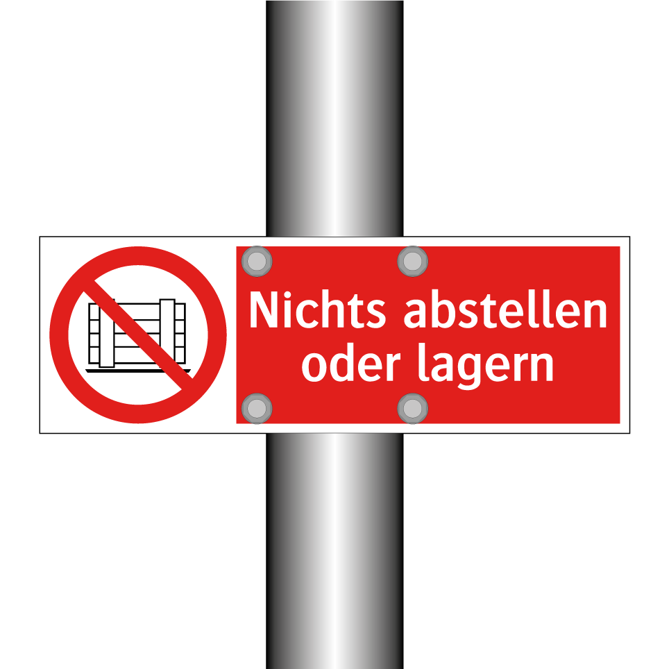 Nichts abstellen oder lagern