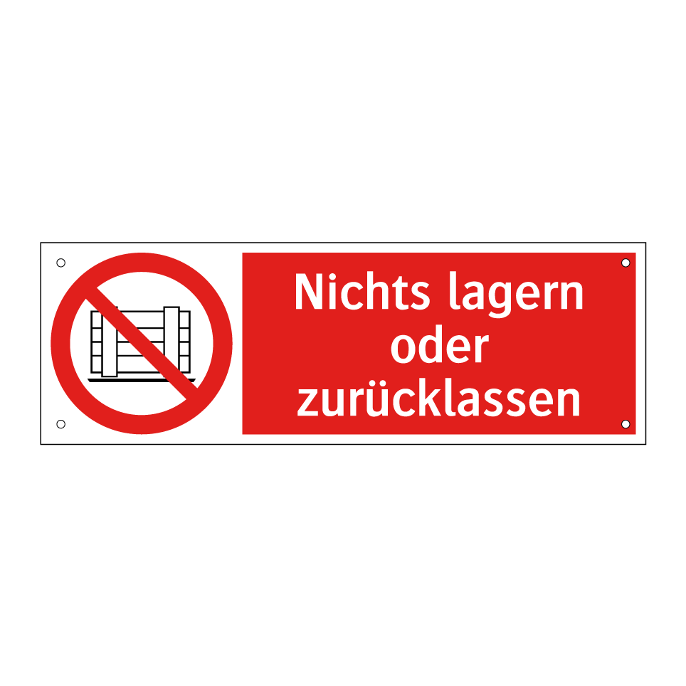 Nichts lagern oder zurücklassen