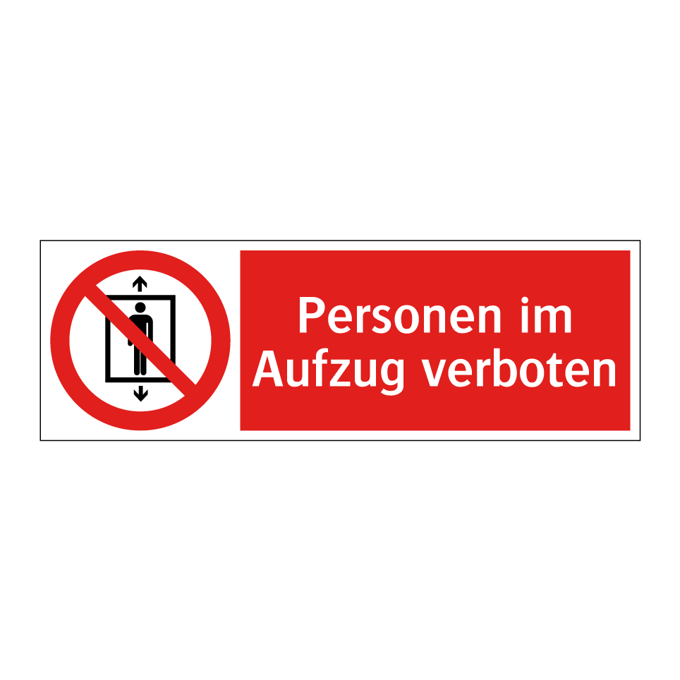 Personen im Aufzug verboten