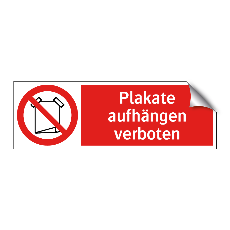 Plakate aufhängen verboten