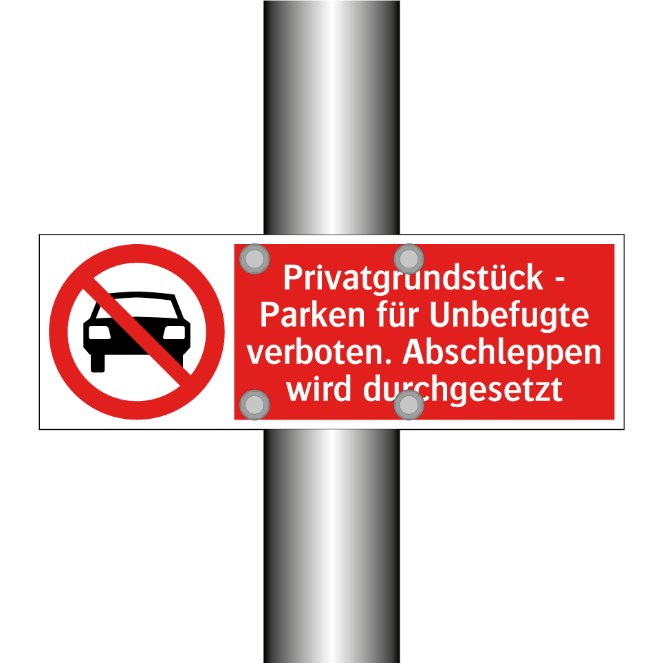Privatgrundstück - Parken für Unbefugte verboten. Abschleppen wird durchgesetzt