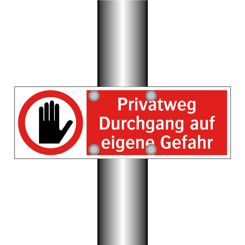 Privatweg Durchgang auf eigene Gefahr