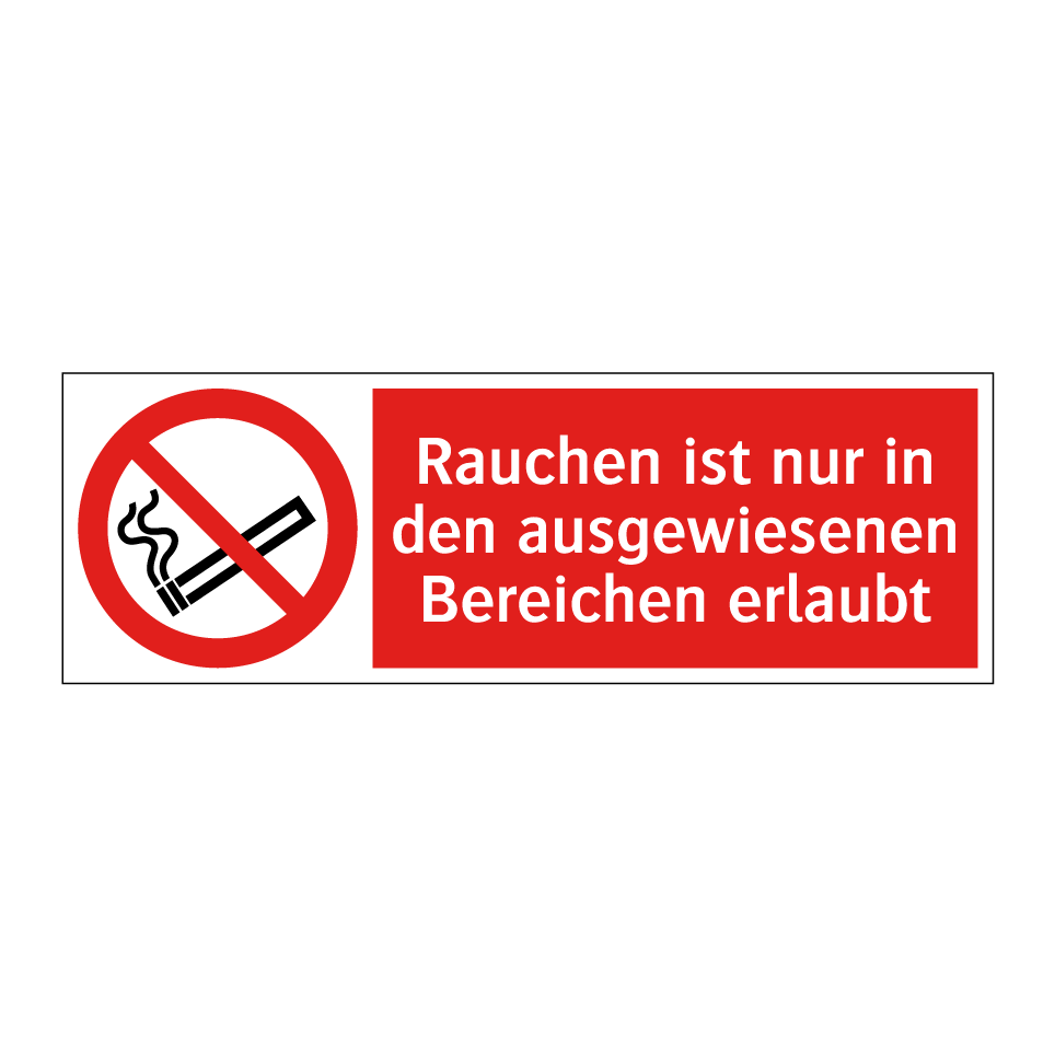 Rauchen ist nur in den ausgewiesenen Bereichen erlaubt
