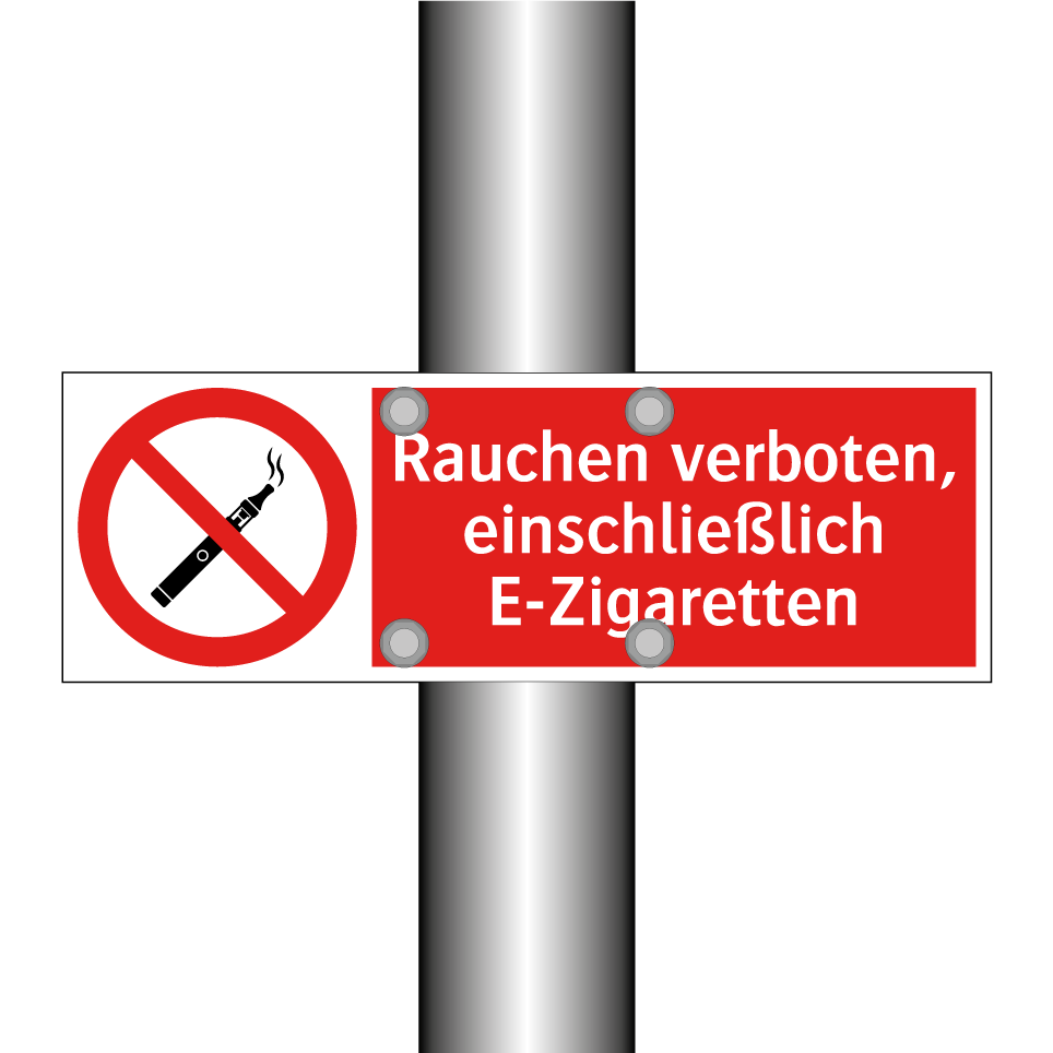 Rauchen verboten, einschließlich E-Zigaretten
