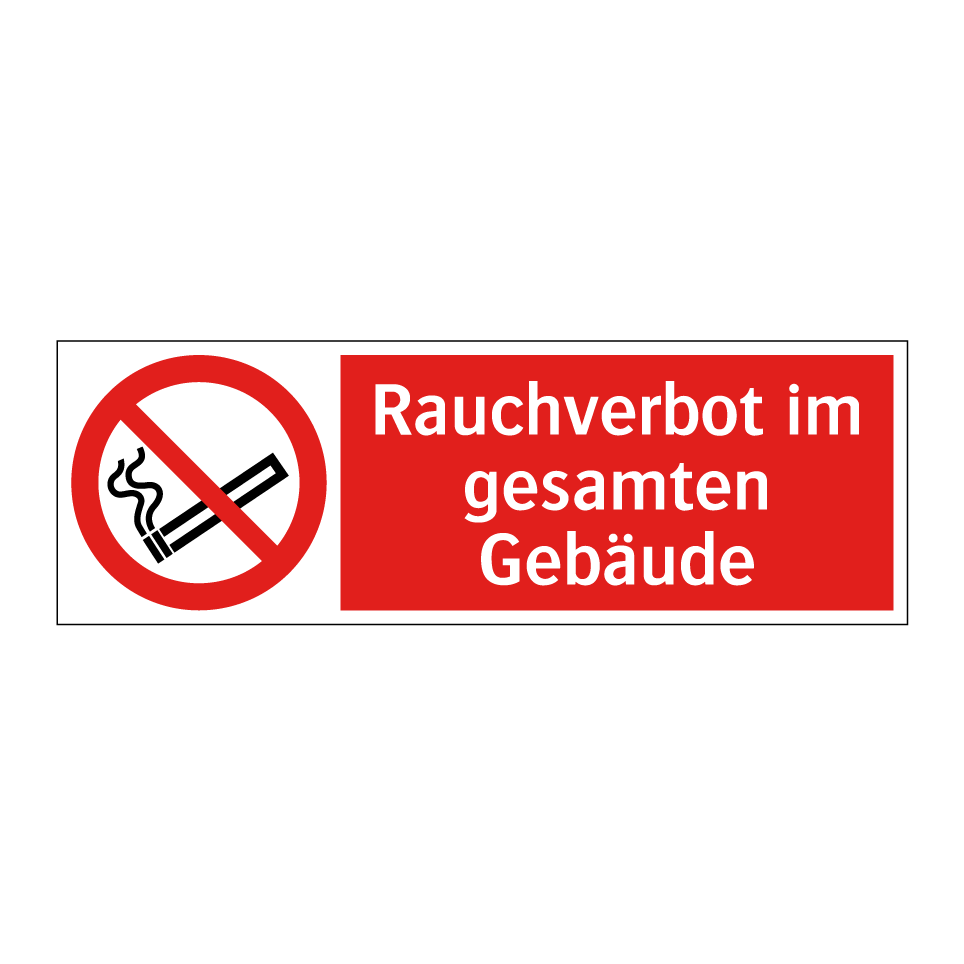 Rauchverbot im gesamten Gebäude