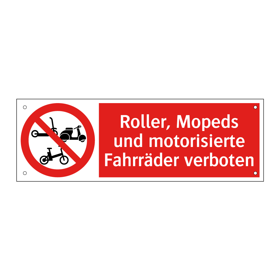 Roller, Mopeds und motorisierte Fahrräder verboten