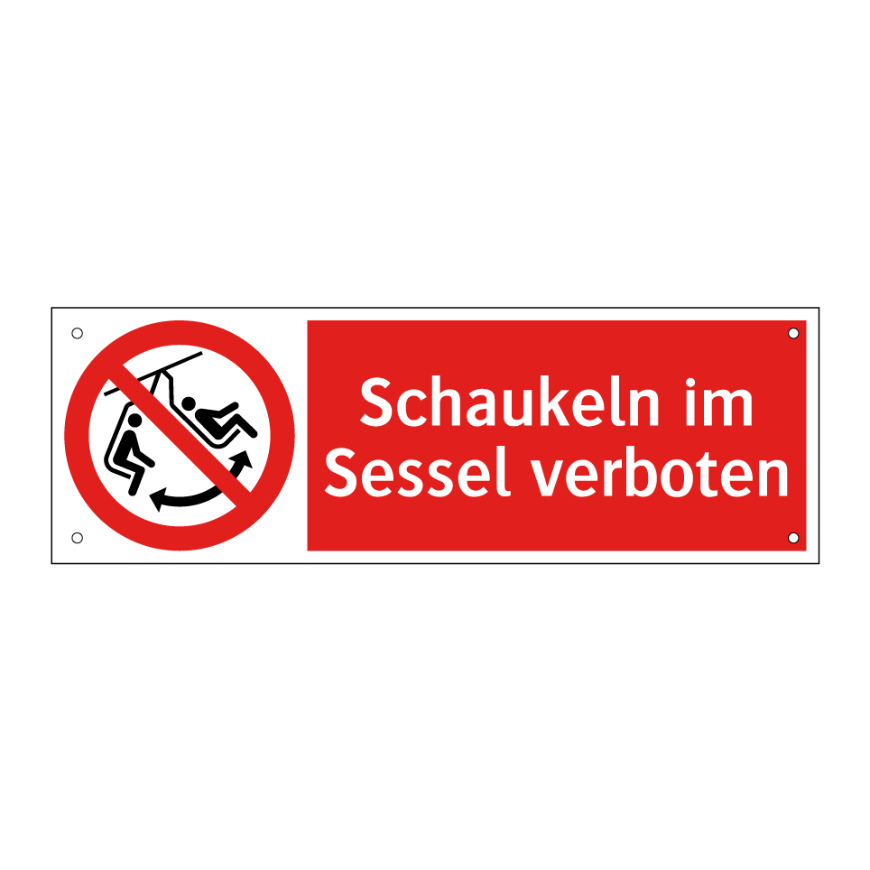 Schaukeln im Sessel verboten