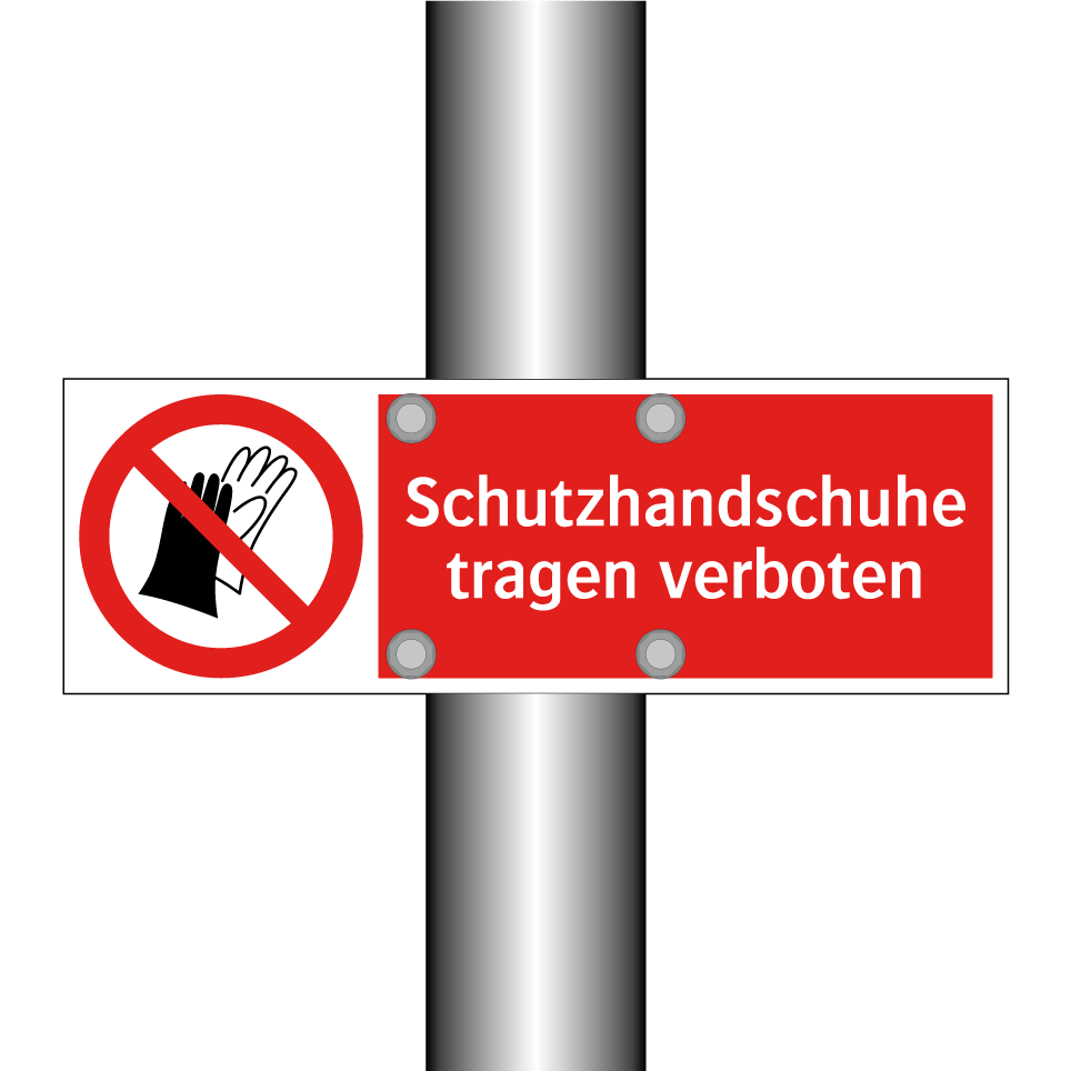 Schutzhandschuhe tragen verboten
